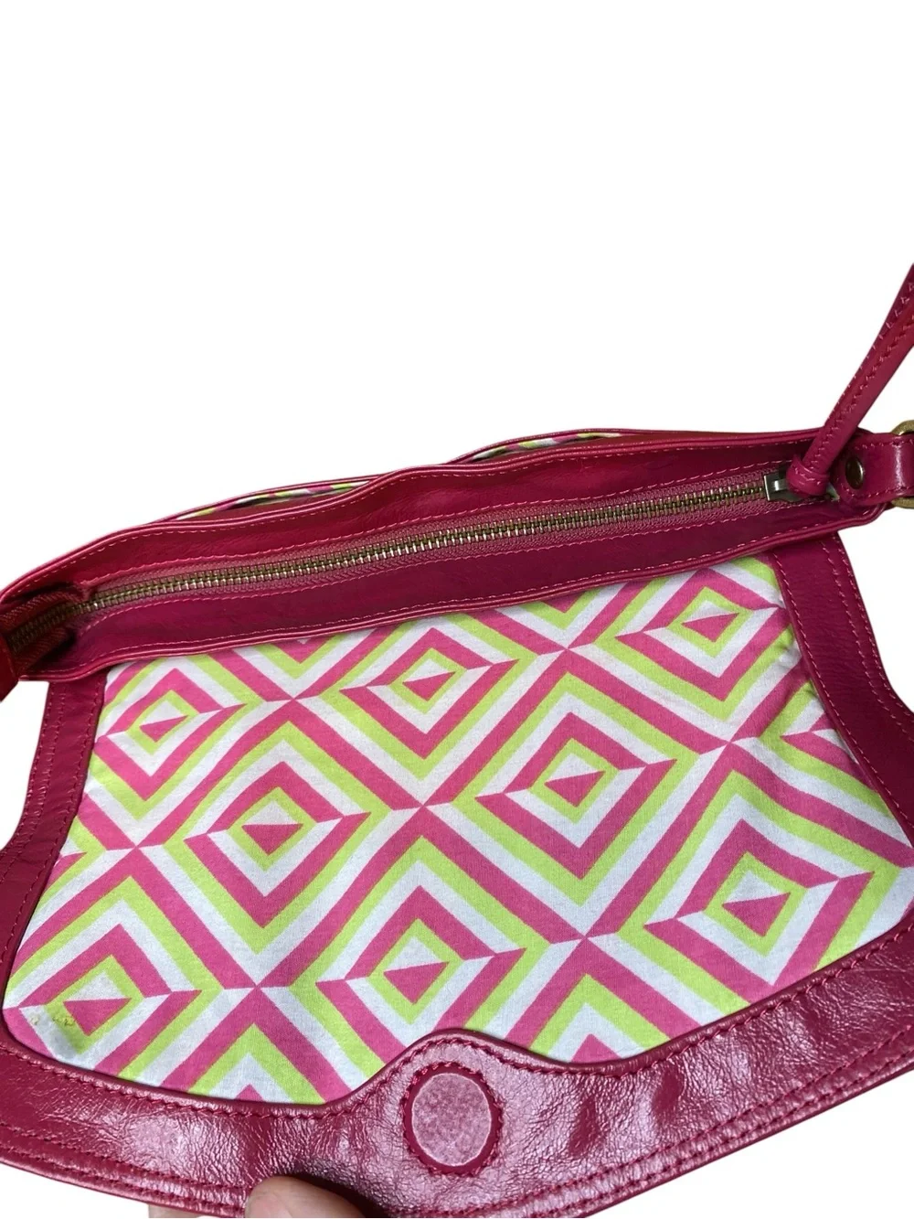 Latico Leather Pink Crossbody Wristlet Clutch Flap bag